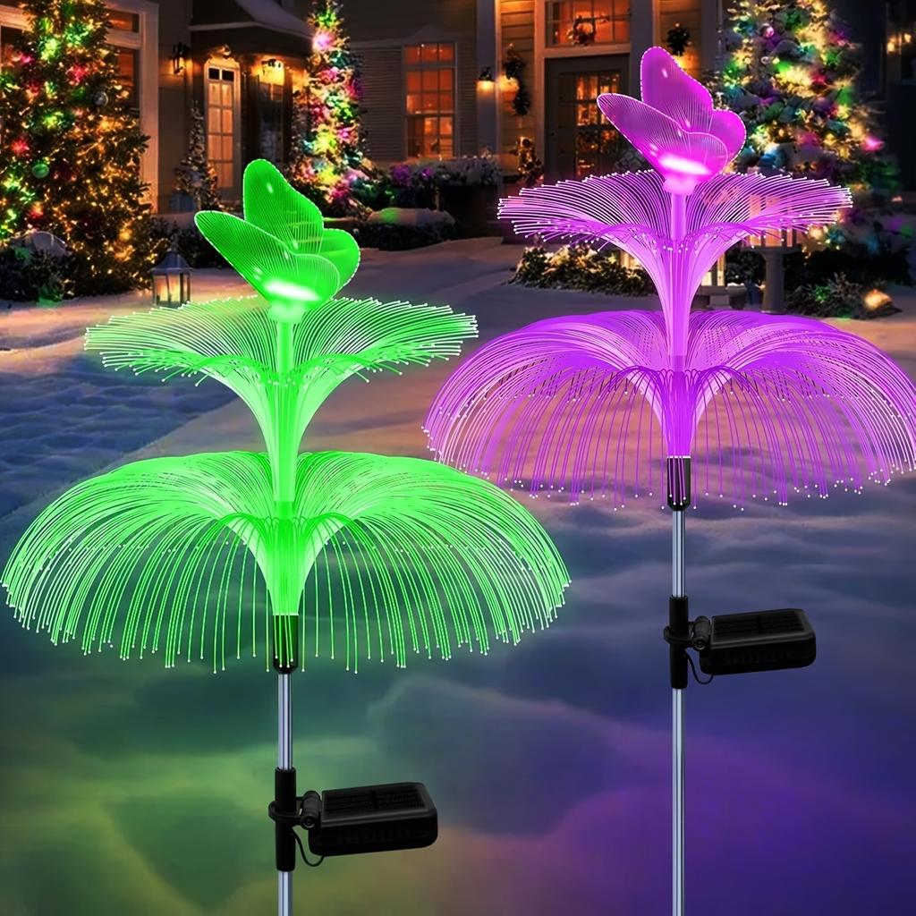 1Pcs Multi-layer LED solar jellyfish light, 7 modes, outdoor garden decorative light, courtyard landscape light, holiday gift