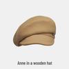 Cloud Octagonal Hat: Women's Retro Khaki Beret, Large Face-Slimming Autumn/Winter Cap, Men's Black Flat Hat