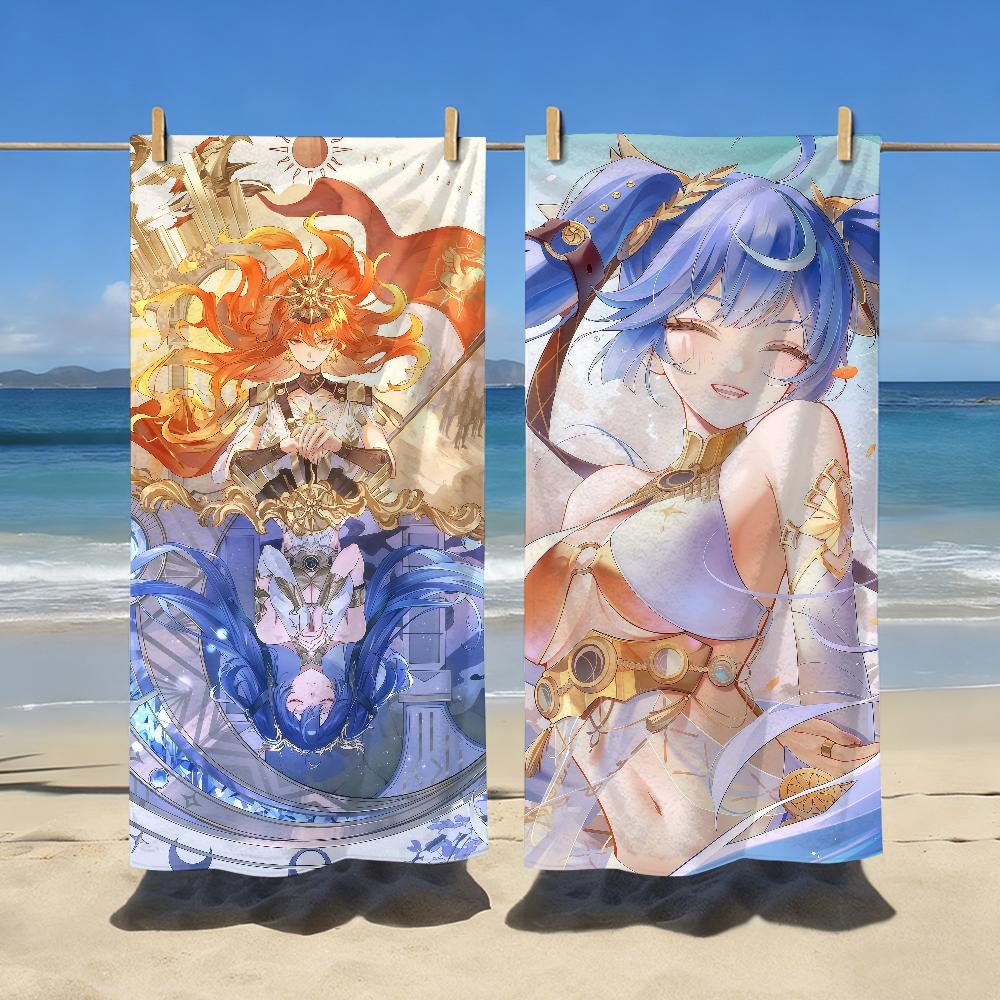 Iuno Wuthering Waves Game Towel Sports Quick Dry Travel Camping Gear Sandproof Soft Light Large Beach Towel