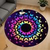 1pc Butterfly Mandala Round Chair Mat Area Rug - Non-Slip, Floor Mat for Office, Bedroom, and Indoor Decor -1002103