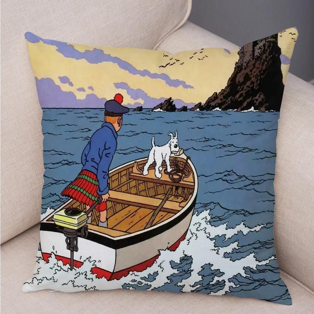 Federa Cuscino con Stampa Carlino Cartone Animato per Camera Bambini Casa Auto Divano Decorazione Adorabile Cane Animale Federa Cuscino Copricuscino Peluche 45x45cm