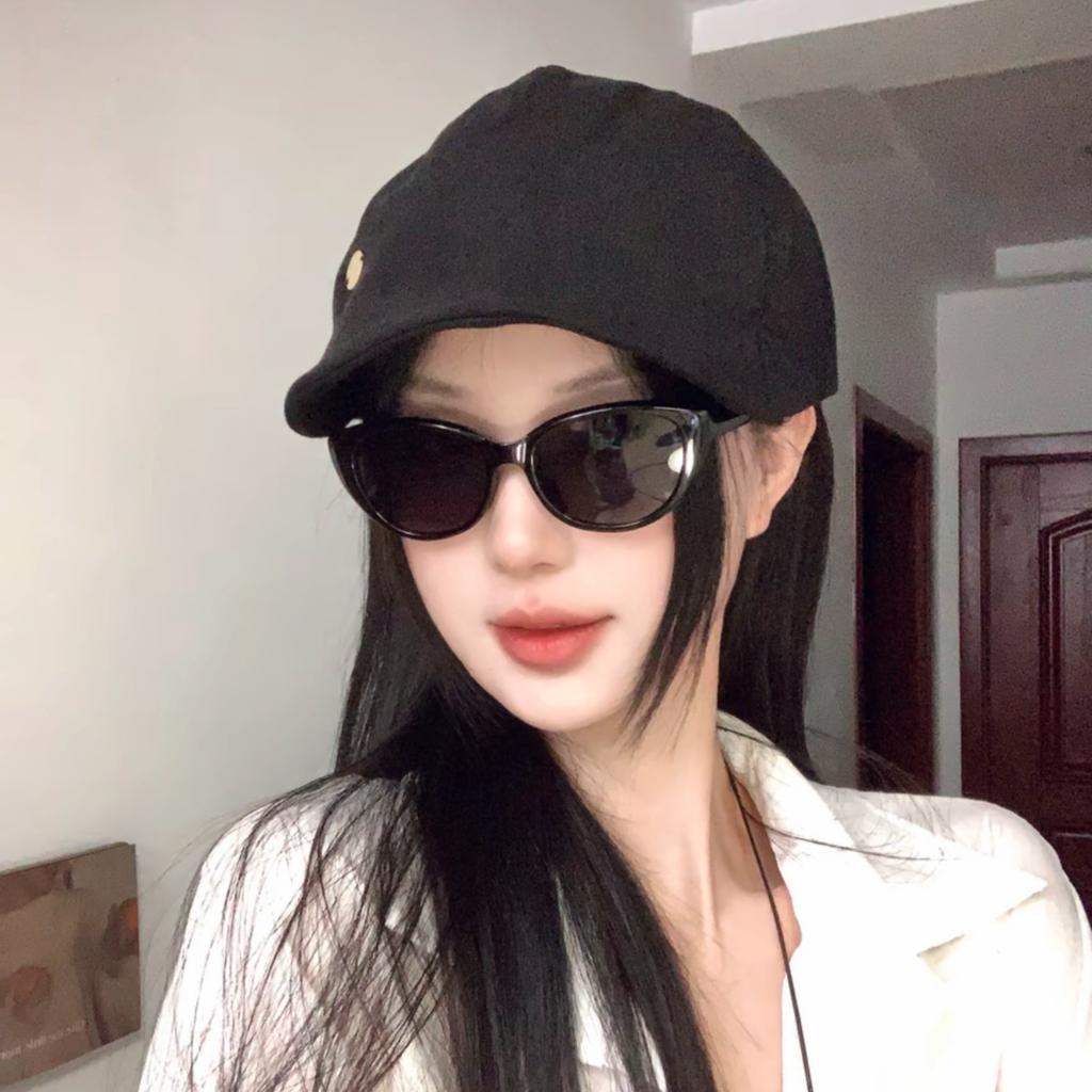 Spring and summer retro solid color cotton and linen duck tongue forward hat children show their faces small, light and breathable personalized beret 