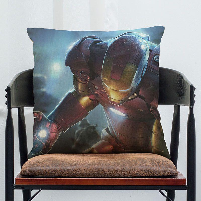 Luxurious Super Soft Avengers Alliance Cushion Cover Featuring Iconic Iron Man Design