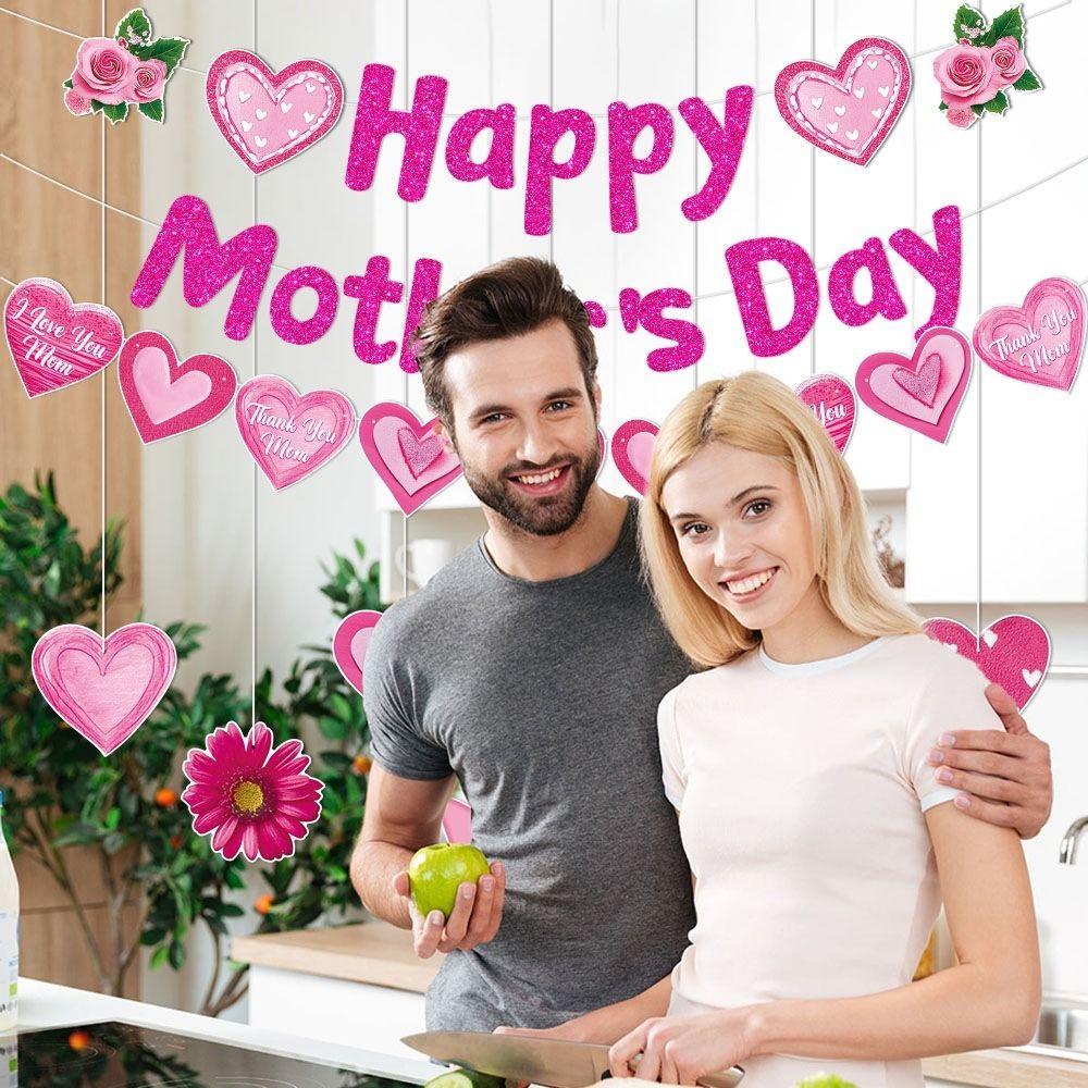 Surprise Mother's Day Hanging Paper Cards Romantic DIY Paper Pull Flags  Festival