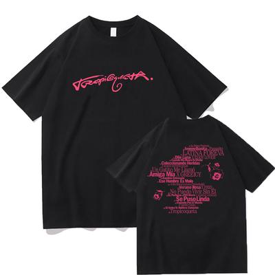 Karol G Tropicoqueta Tracklist Tee Vintage Karol G Cotton T-shirts Men Women's Hip Hop Gothic Short Sleeve T-shirts Clothing Y2K