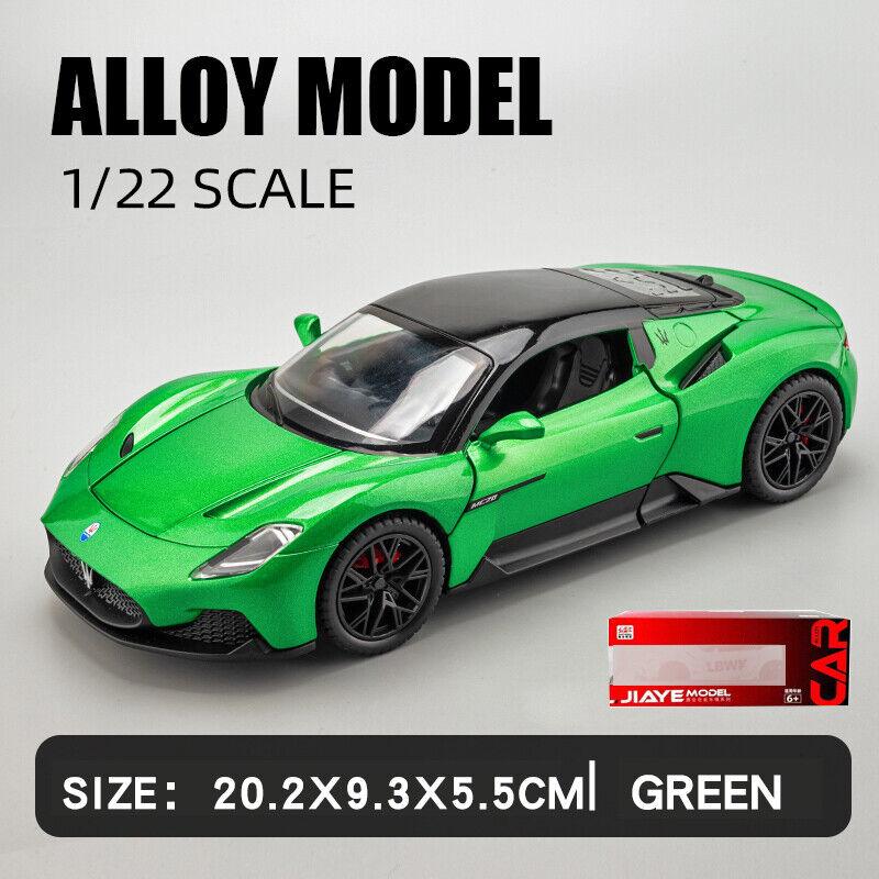 1/22 Scale Maserati MC20 Sport Car Model with Sound and Light, Pull Back Alloy Model Diecast Model Car for Kids Toy Gift