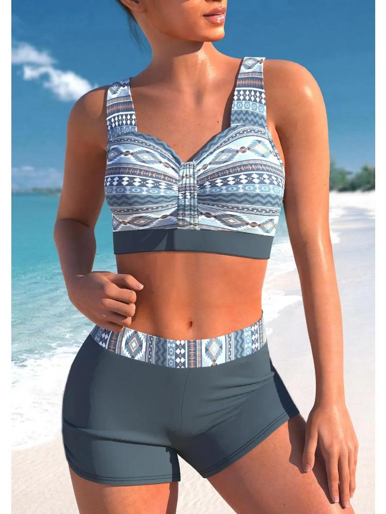 

Летний женский спортивный купальник бикини, раздельный купальник, модный и сексуальный купальник с открытыми плечами S-5XL 2XL