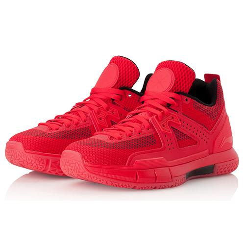 Li Ning WOW 5 Rutschfest Leicht Niedrig geschnitten Basketballschuhe Herren Rot ABAL047-11