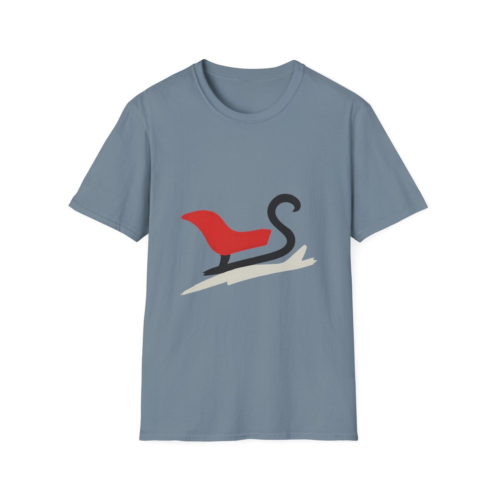 Unisex Softstyle T-Shirt Mens Womens Tees Top Jagged Sleigh Crash Bold Snow Christmas Holiday XL