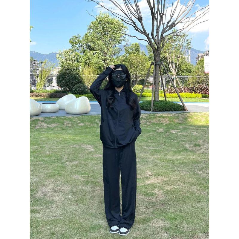 

Одежда для защиты от солнца из ледяного шелка для женщин 2024 Новинка Лето Защита от УФ-лучей Ультратонкая Накидка Верхняя одежда для улицы Свободная Солнцезащитная одежда Black XL