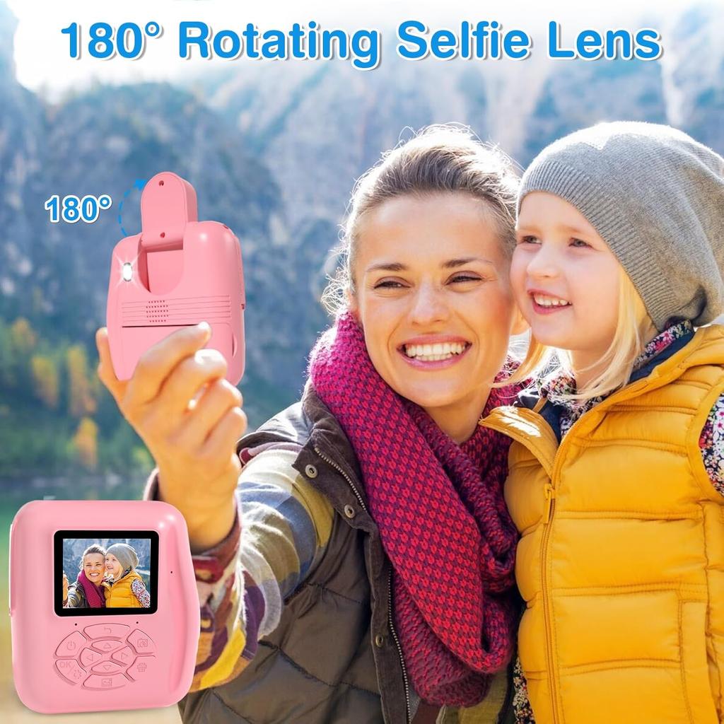 PROGRACE Kids Instant Print Camera - 1080P HD Photos & Videos - Perfect Birthday for Boys & Girls Age 3-12 with 32GB Card