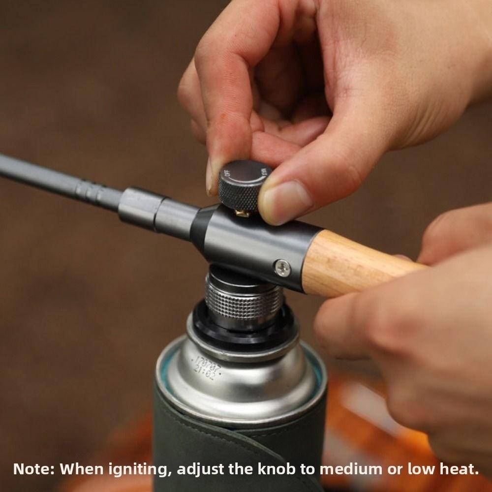 Timber Handle Long Flamethrower Three-stage Lengthened BBQ Igniter Weed Burning