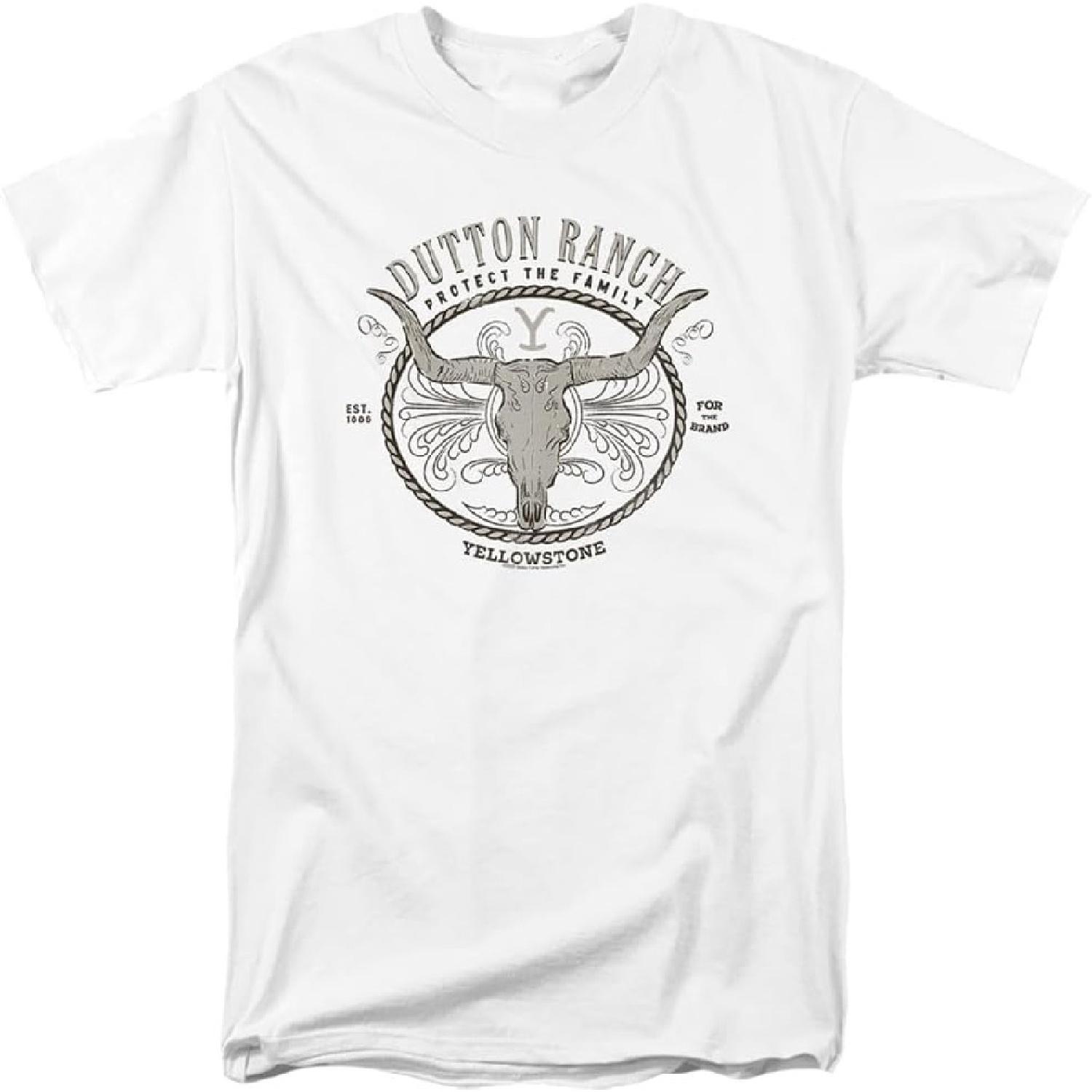 Popfunk Classic Yellowstone Dutton Ranch Unisex Adult T Shirt XXXXXL белый