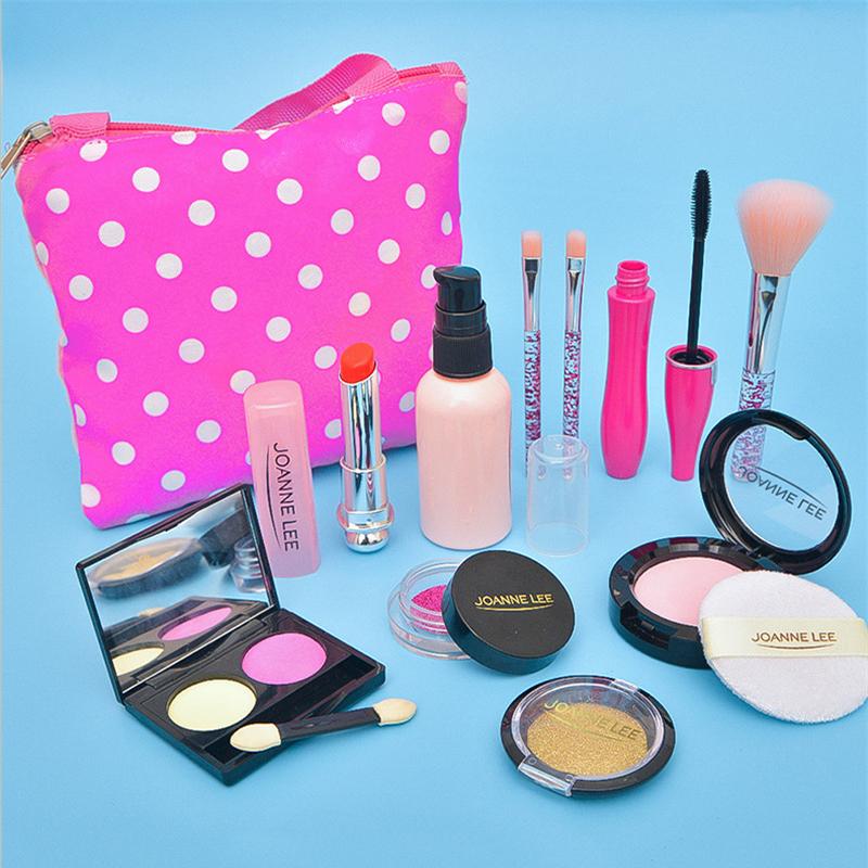 Girls Make Up Toy Set Pretend Play Lipstick Nail Polish Princess Pink Makeup Toys for Girls Dress Up Educational Toys Kids Gifts