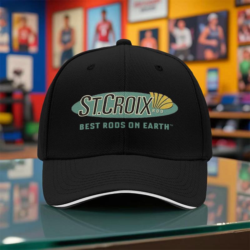 XIXIGO Cap 1 stuks St Croix Verstelbare Retro Baseballpet  Beste Hengels op Aarde Opdruk Zwart Polyester Ademend Lichtgewicht voor Buiten One Size