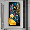 Abstract Nine Koi Fish Canvas Painting Nasturtium Poster Home Decor Wall Art Picture Aisle Living Room Interior Decoration
