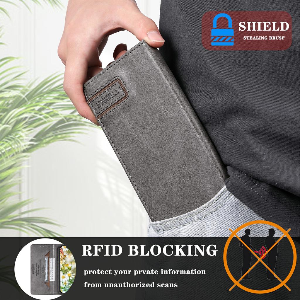 For Xiaomi Redmi 15 5G (EU) (171mm)/4G (EU) (171mm) Leather Case RFID Blocking Wallet Stand Phone Cover
