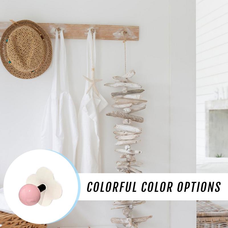 No Drill Hooks Storage hook Strong Adhesive Flower Shaped Stick On Hooks Towel Rack For Home Kitchen Bathroom