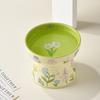Green Cat Canned Food Bowl Rabbit Flower Pet Feeding Bowl Creative Ceramic Cat Bowl  Pet Supplies