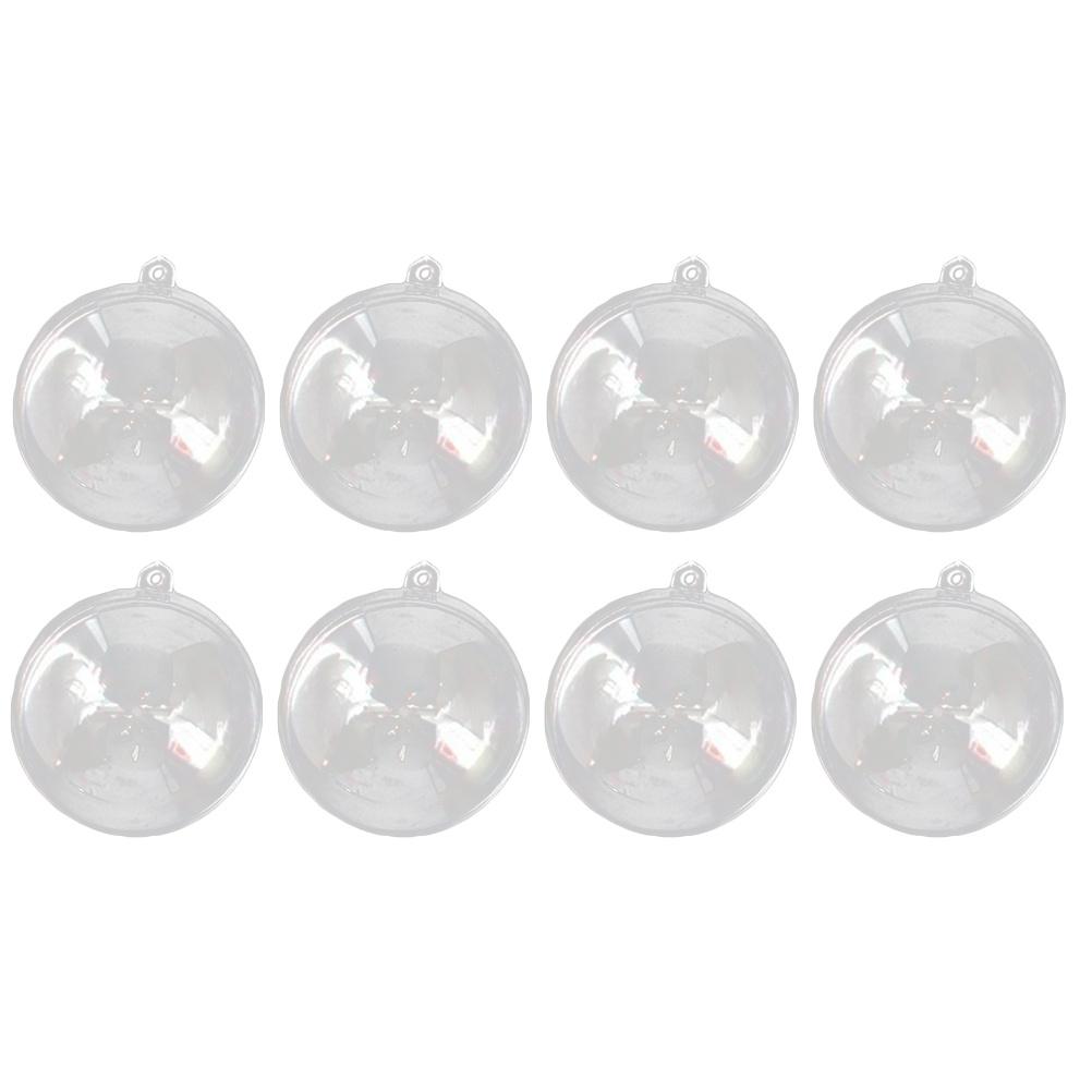 12Pcs 4Cm Transparent Fillable Ornament Acrylic Plastic Sphere for Christmas Party Wedding Home Decor Decoration Set