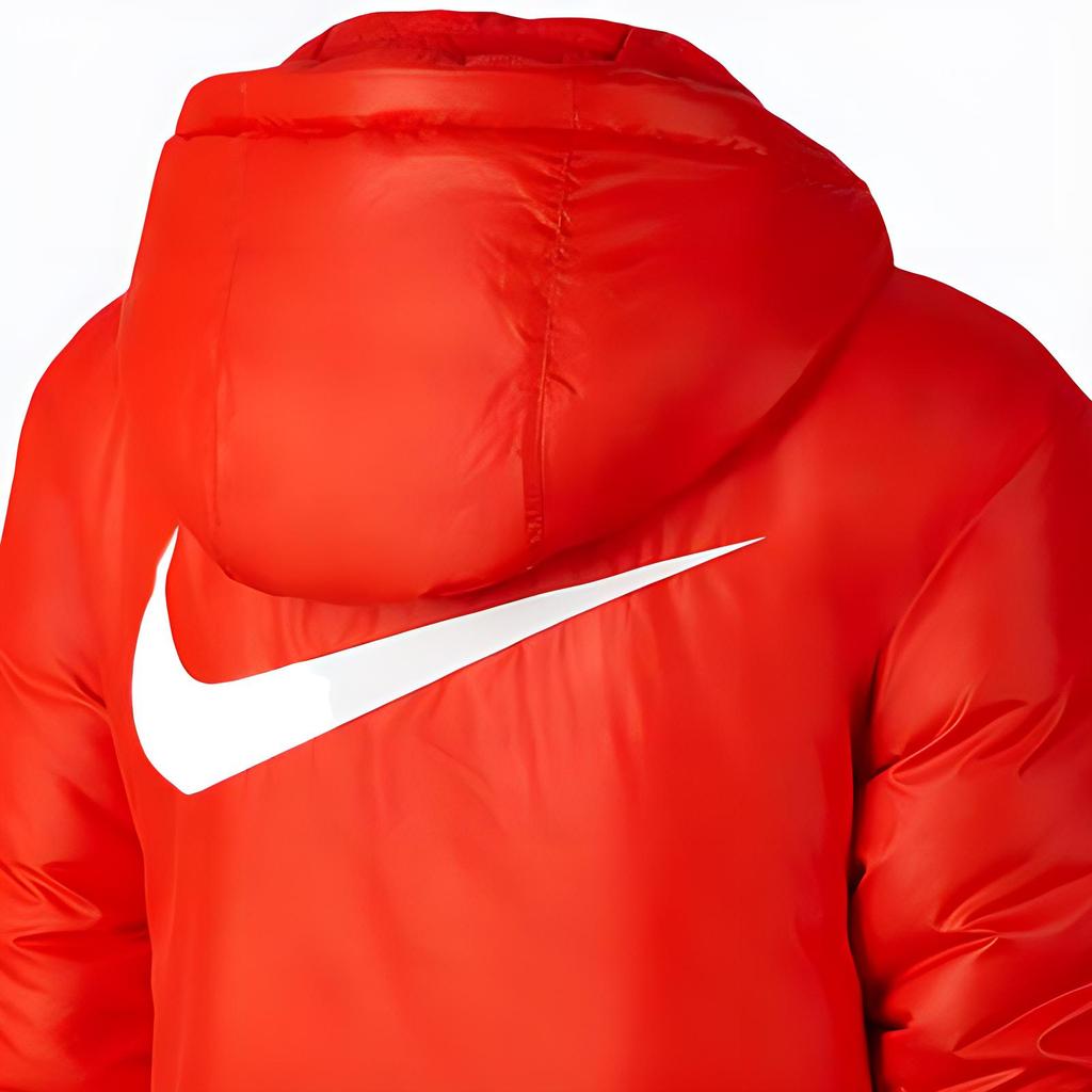 Nike Solid Color Logo Print Reversible Hooded Cotton Jacket Winter Women Jackets Orange CD9044-634