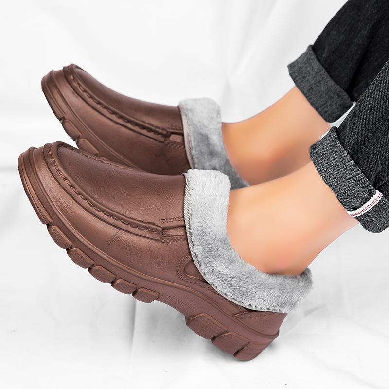 fashion New men's oil-proof, skid-proof and waterproof chef's work shoes plus fleece warm winter men's boots plus size48