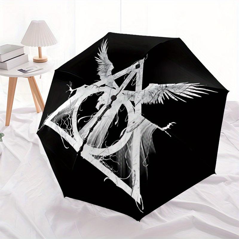 Harry Potter Automatic Umbrella - Foldable with 8 Iron Ribs, Portable for Outdoor, Gift, Outdoor Umbrell, Playful Accessory, Durable High Qu