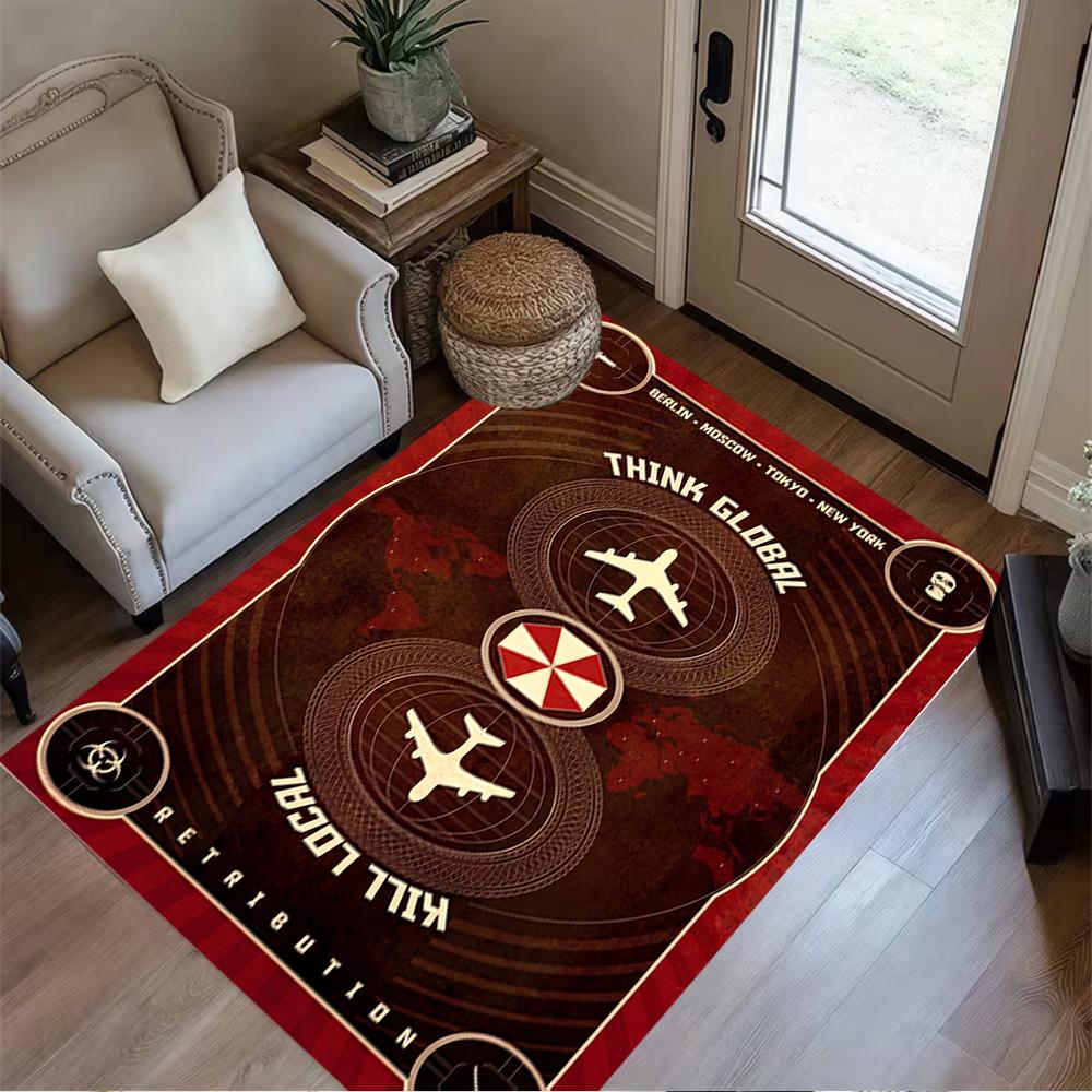 Resident Evil: Regenschirm Belagerung Teppich Geeignet für Dekorieren Zimmer Spielzimmer Wohnheim Outdoor Antirutsch Teppich Anime Büro Dekor