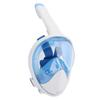 Full Face Snorkel Goggles Liquid Silicone PC Anti Fog Anti Leak 180 Degree Panoramic View Snorkeling Face Cover Blue S M