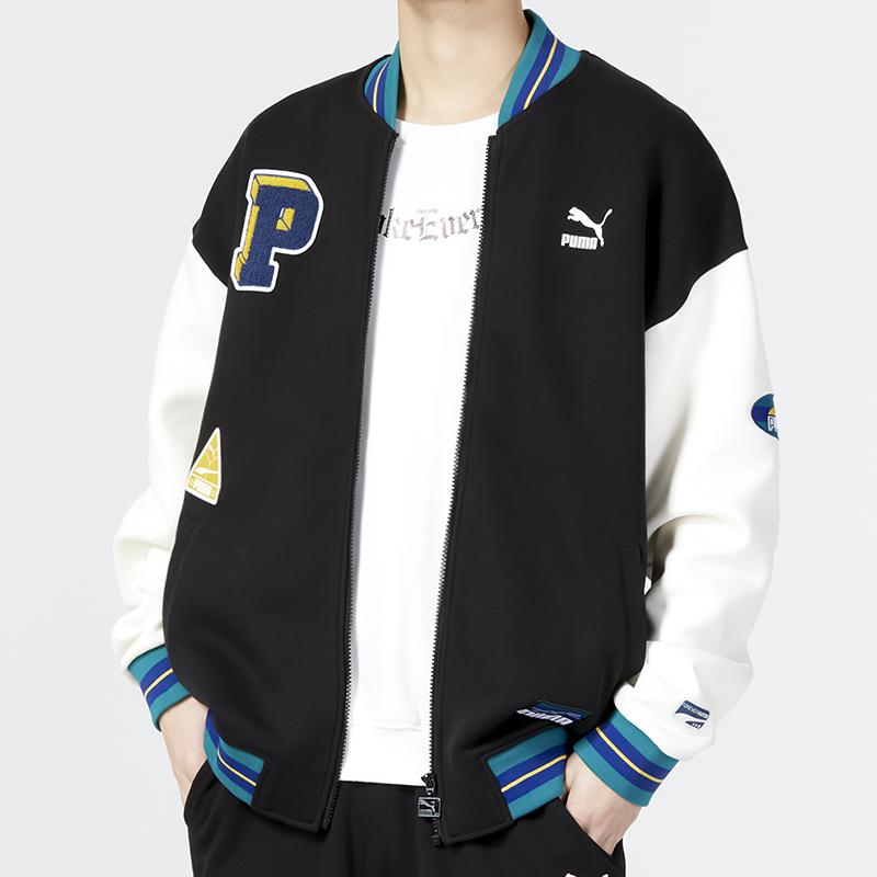 Puma Team Badge Bomber Jacket Unisex Black 677373-01