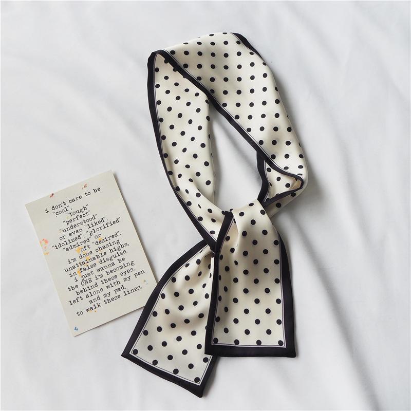 Print Flower Small Scarf For Women Handle Bag Ribbons Fashion Head Scarf Small Long Skinny Scarves Headbands
