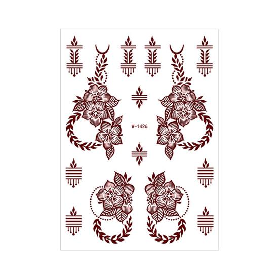Skin-friendly Convenience Tattoo Stickers Water Transfer Paper Red / Clear / Brown 148 Mm/5.83