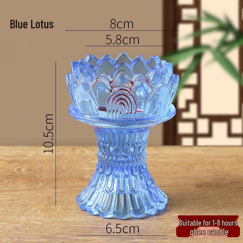 Crystal Lotus Candle Holder for Ghee Buddha Lamp