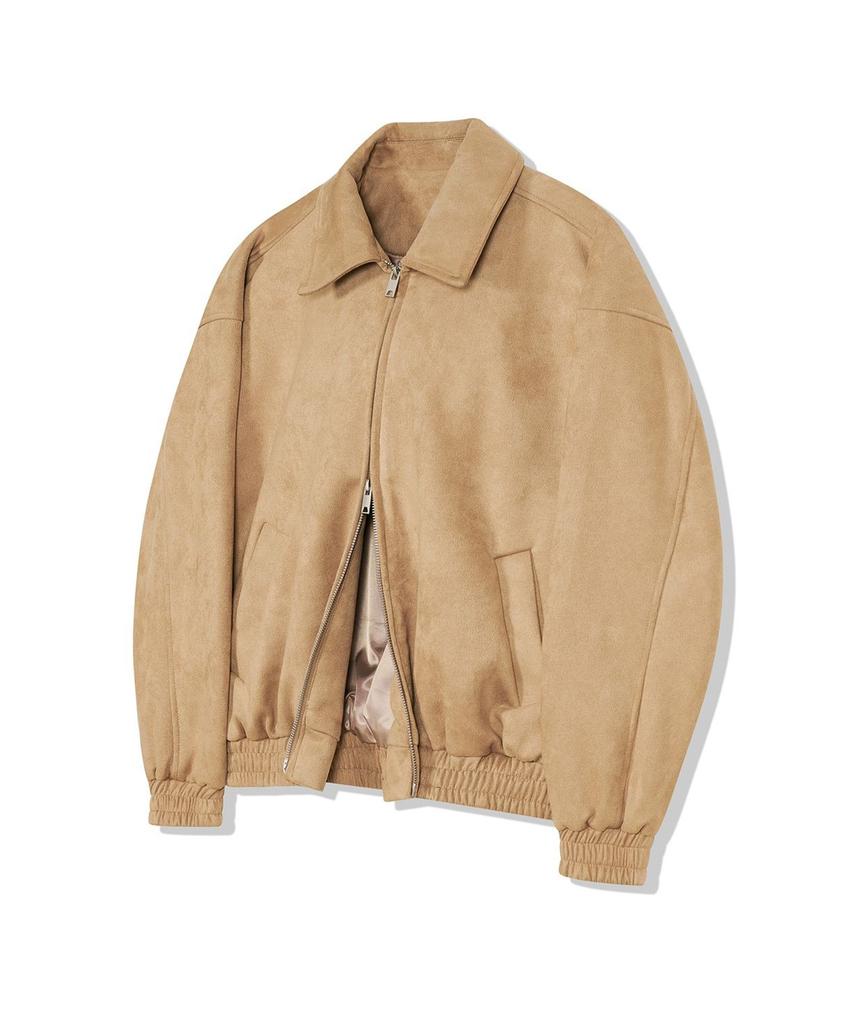 Vivabrown 85-Viva142 Softy Collar Blouson Suede Jacket Camel