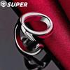 925 Sterling Silver Circle O Open Adjustable Size Rings Jewelry