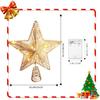 Christmas Tree Topper 10" Golden Glittered Star Tree Topper with 30 LED Lights Xmas Tree Topper Star for Xmas Decorations Ornaments Holiday Party