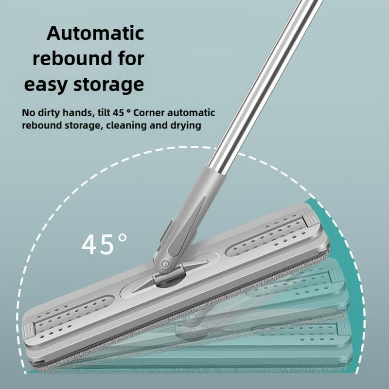 Hands-free Flat Dust Mop With Bucket - Wet And Dry Cleaning, Bedroom, Kitchen, Living Room, Bathroom - Durable Plastic Household Floor Mop Tool