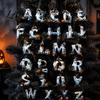 Small Wooden Alphabet Craft Sets Halloween Letter Ornament Spooky Hanging Letters Pendant with Ghost Handmade Supplies for Parties Pumpkin Witch Hat