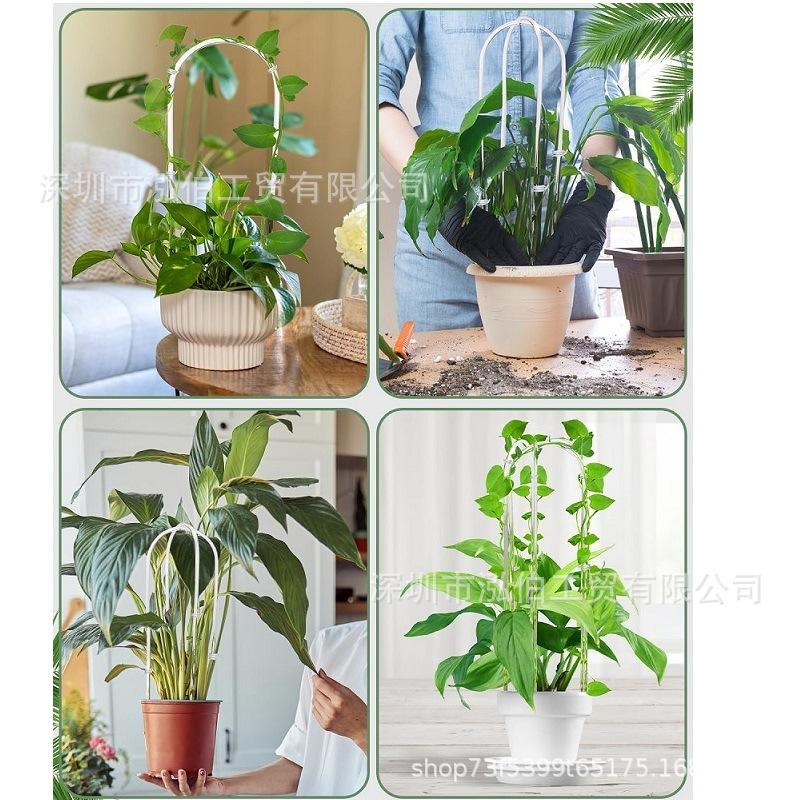 2pc Acrylic Plant Support U-Shaped Climbing Frame with Ties for Potted Plants Indoor Outdoor Garden Plant Climbing Aid