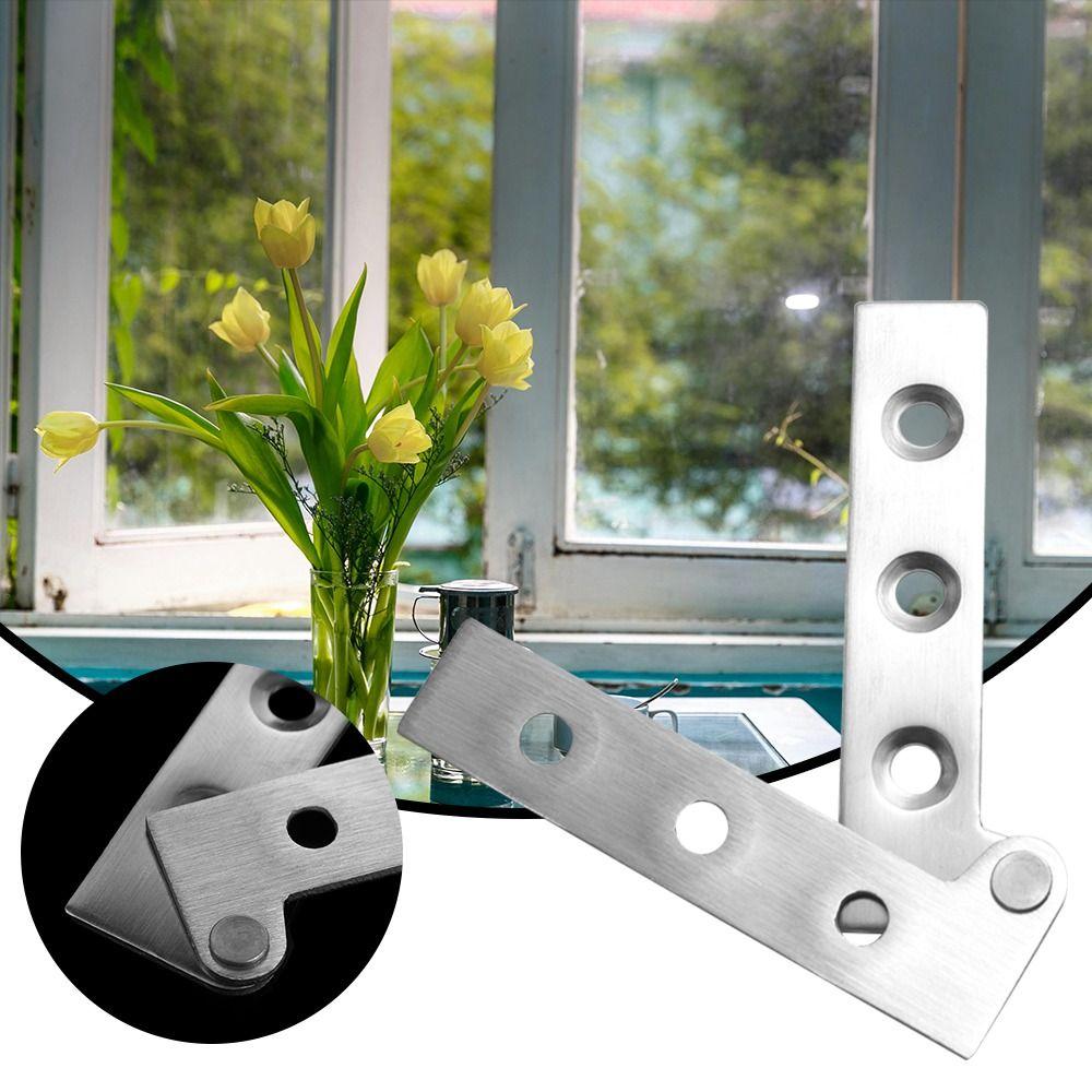 2PCS Chicken beak Hidden Hinges Seven-word Inset Invisible Door Pivot Hinge 360 Degree Rotating Stainless Steel