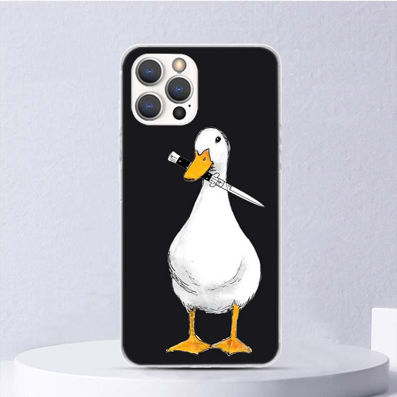 Cartoon Duck Goose Game Soft Case For iPhone 16 17 Air 16E 15 Plus 11 12 13 Mini 14 Pro Max Phone Cover Apple 7 8 SE Coque Funda