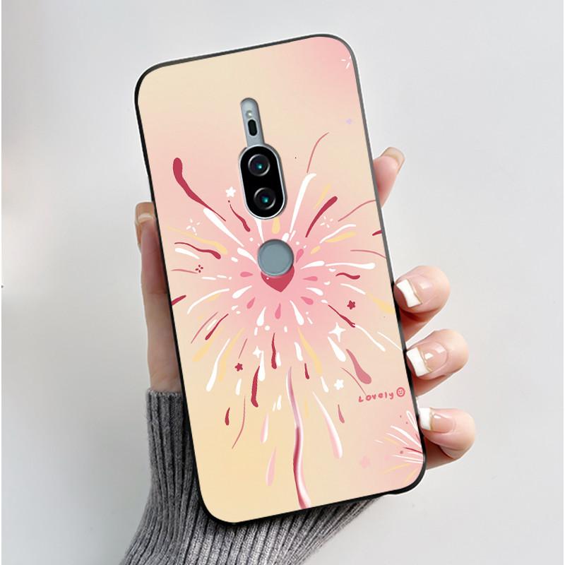 Per Sony Xperia XZ2 Premium SOV38 H8166 H8116 Custodia per Telefono Estetica Moda Gatto Carino Cartone Animato Nero Tocco Morbido Posteriore Cover in Silicone