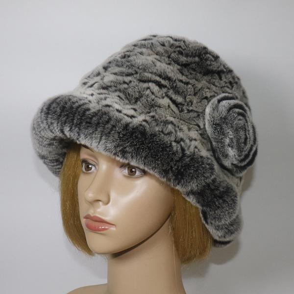 Winter Women Outdoor Knitted Real Rex Rabbit Fur Hat Natural Warm Fur Bucket Hats Girls Fashion Fluffy Real Rex Rabbit Fur Caps