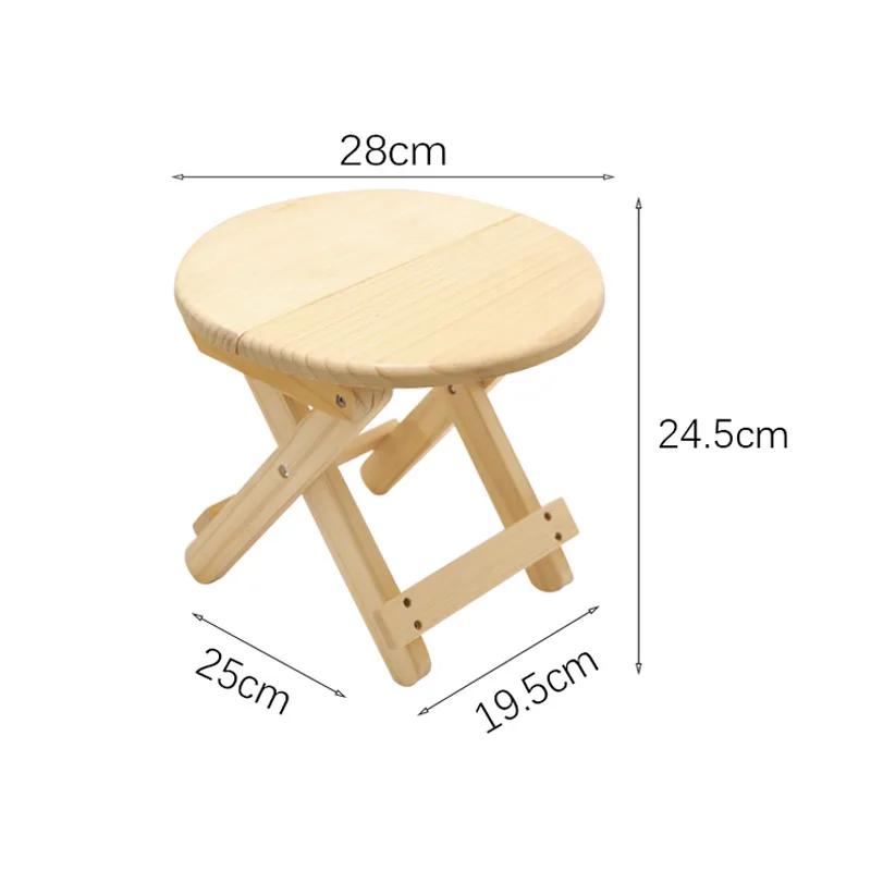 Pine Wood Folding Stool Portable Household Solid Wood Taburet Outdoor Fishing Chair Small Bench Square Stool Kids Furniture
