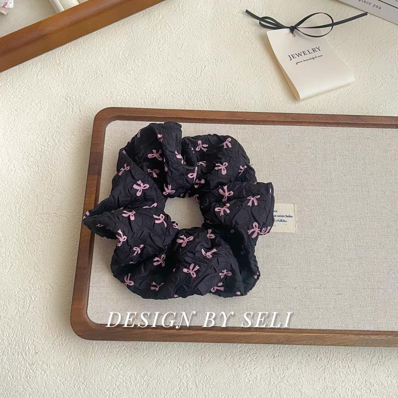 Korean Bow Pleated Fabric Summer Hair Ring - Fresh Sweet Style