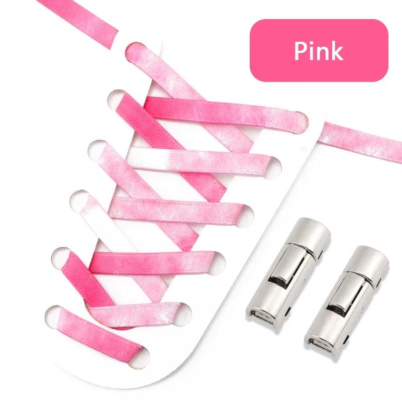 No Tie Shoelaces For Sneakers Elastic Shoe Laces Rainbow Precision Organization Metal Buckle Lock Lazy Shoelace Flat 17 Colors