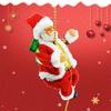 Santa Claus Musical Climbing Rope Electric Climbing Santa on Rope Climbs Up And Down Christmas Hanging Decoration for Xmas Tree Fireplace Home Decor