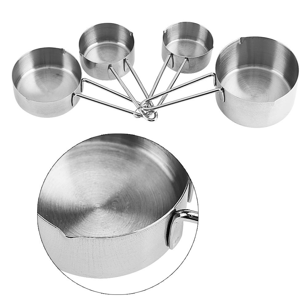 8pcs Set Stainless Steel Measuring Cups&Spoons Kit Sugar Coffee Milk Kitchen Gadget Baking Tool