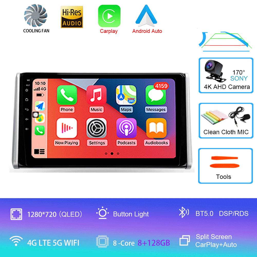For Toyota RAV4 XA50 2018 2019 2020 Car Radio Android 14 Carplay Navigation Multimedia GPS Player Stereo WiFi+4G Video DSP 2 DIN