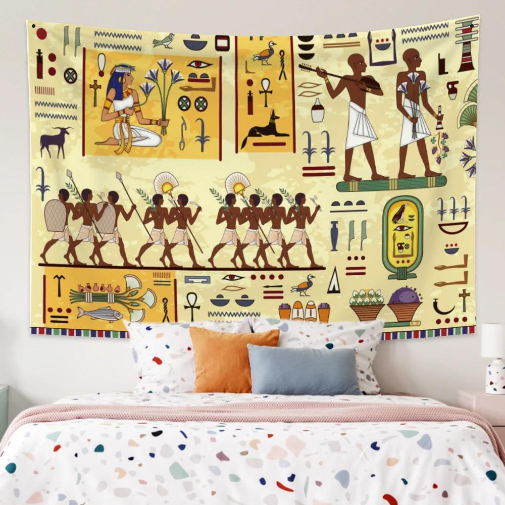 Ancient Egyptian Tapestry  Pharaohs  Hieroglyphics for Bedroom Decor Historical Style Enhance Your Space with Cultural Charm